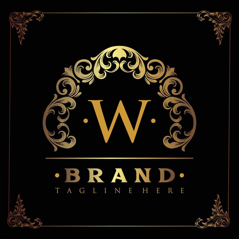 luxus goldrahmen elegantes logo schön vektor