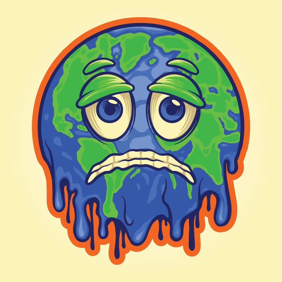 happy earth day smält klot vektorillustrationer för din arbetslogotyp, maskot merchandise t-shirt, klistermärken och etikettdesigner, affisch, gratulationskort reklam företag eller varumärken. vektor