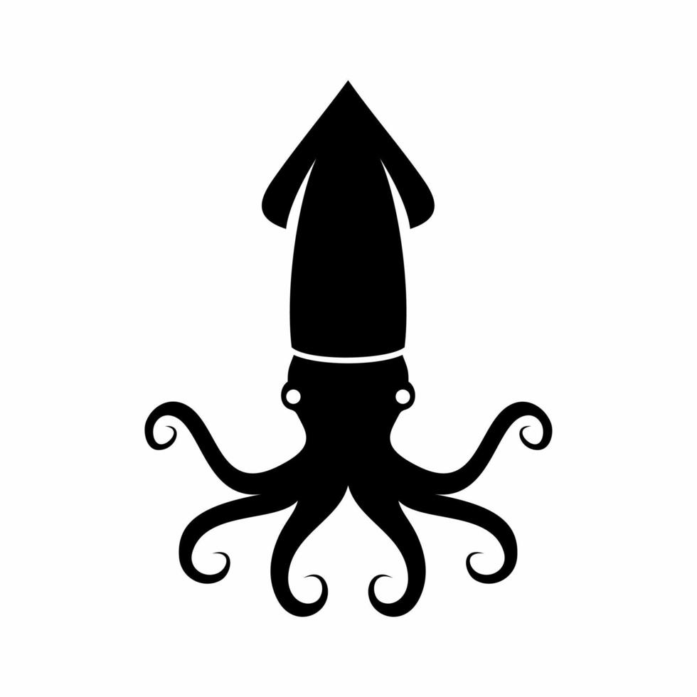 Schwarzes Tintenfisch-Vektorlogo vektor