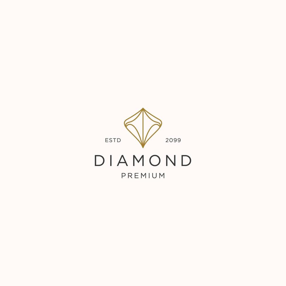 diamant linje logotyp ikon formgivningsmall platt vektor