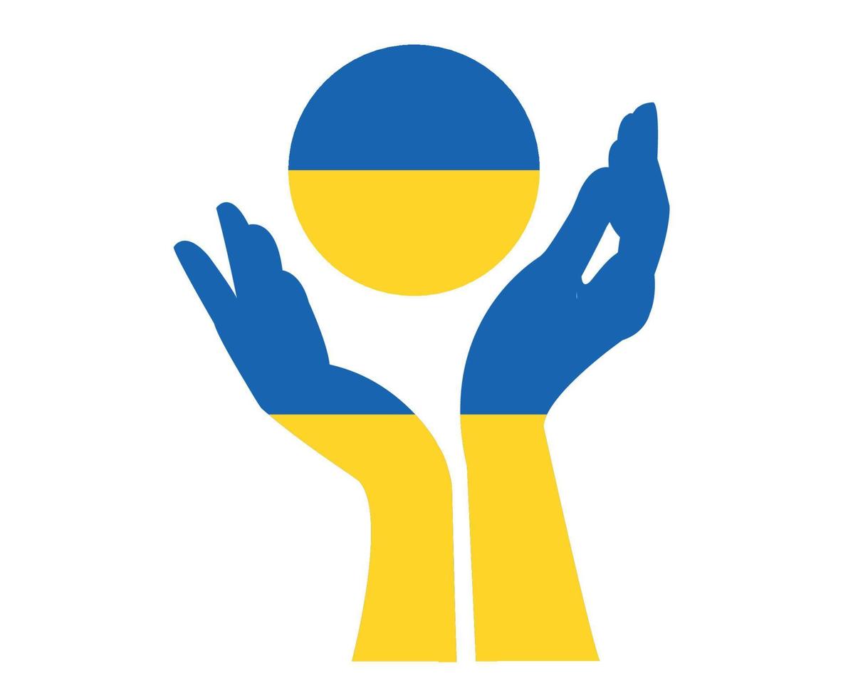 ukrainska flaggan emblem symbol med hand abstrakt nationella Europa vektor illustration design