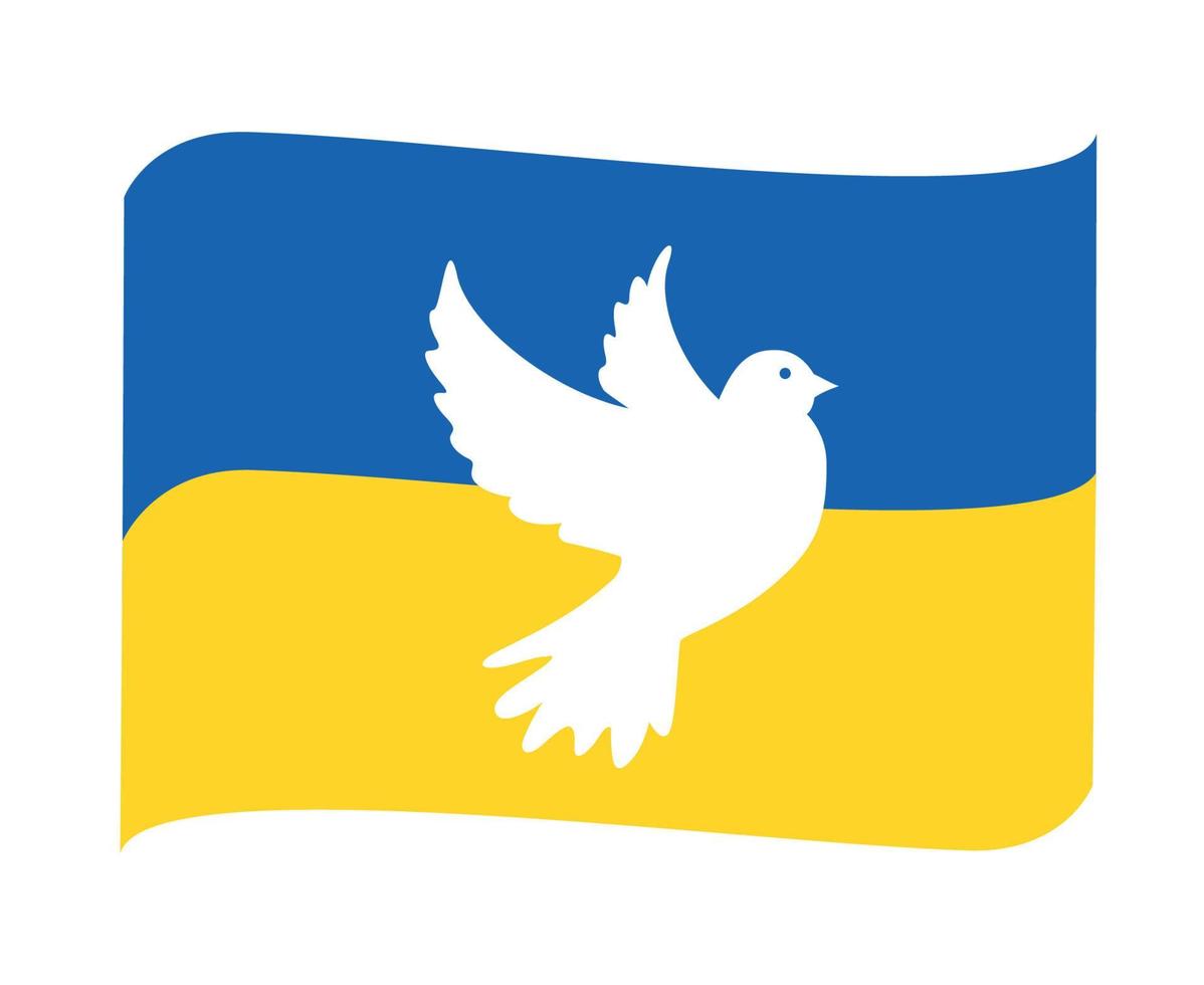 ukraine friedenstaube flaggenemblem symbol band national europa abstraktes vektordesign vektor