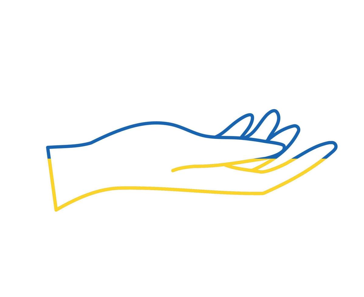 ukraine flag hand emblem symbol abstraktes nationales europa vektorillustrationsdesign vektor