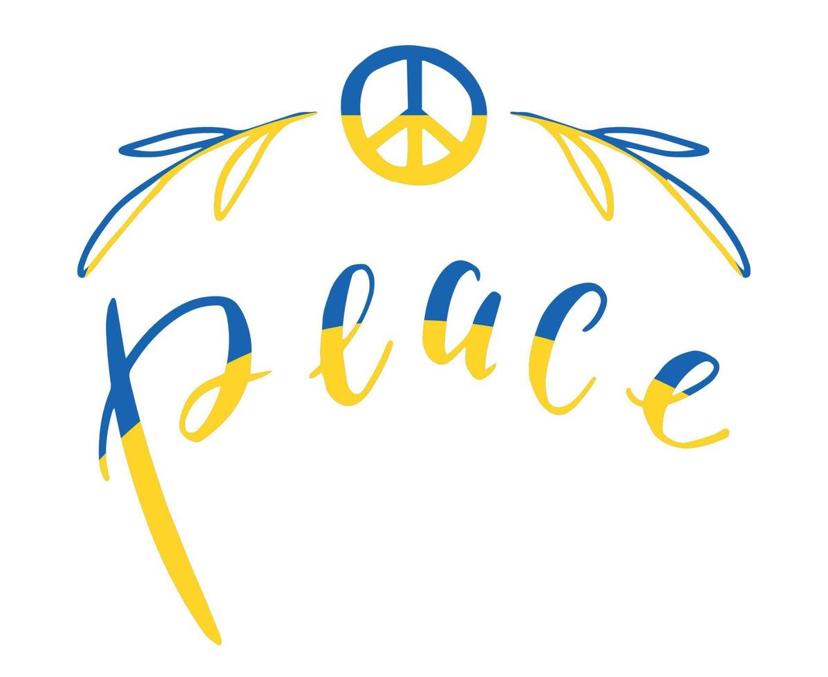 ukrainska flaggan fred emblem nationella Europa abstrakt symbol vektor illustration design
