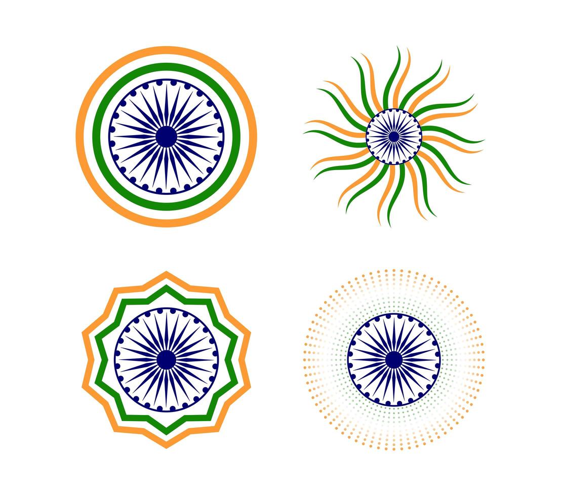 Glücklicher indischer Tag der Republik-Elementsatz vektor