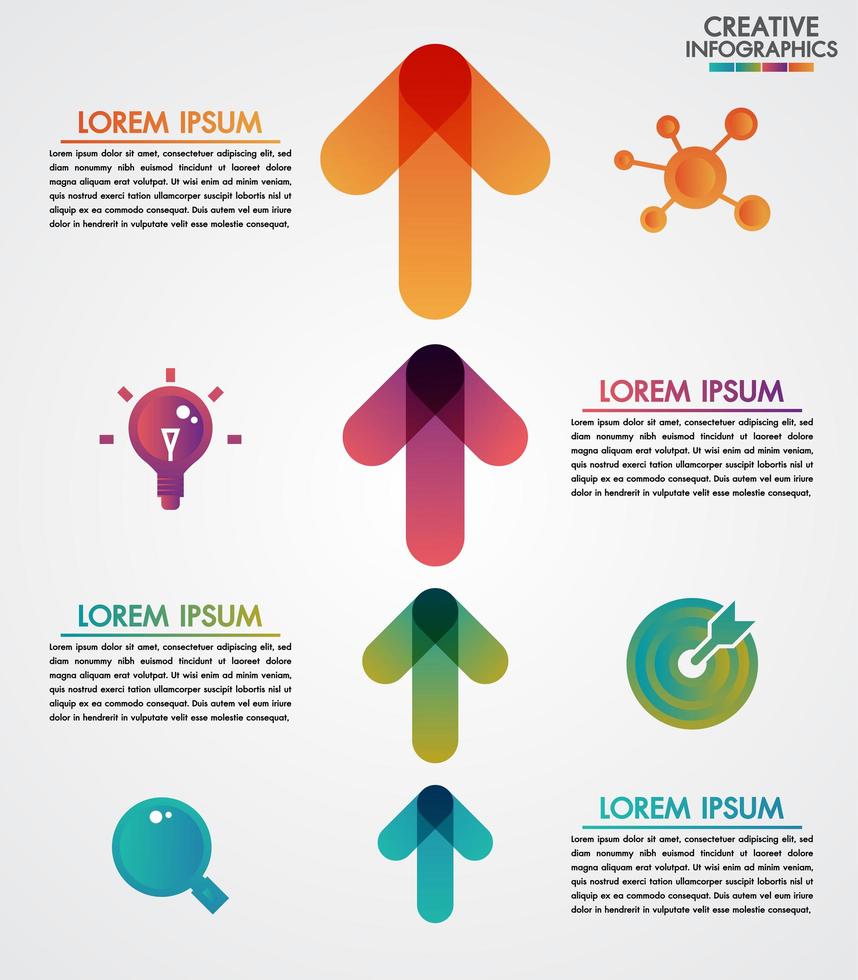 Vektor Pfeile 4 Schritte Timeline Infografiken Vorlage Schritt für Schritt