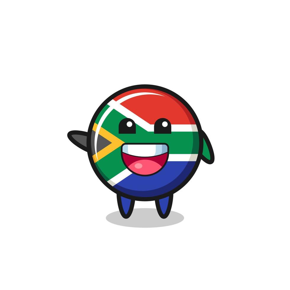 glückliche südafrika-flagge niedlicher maskottchencharakter vektor