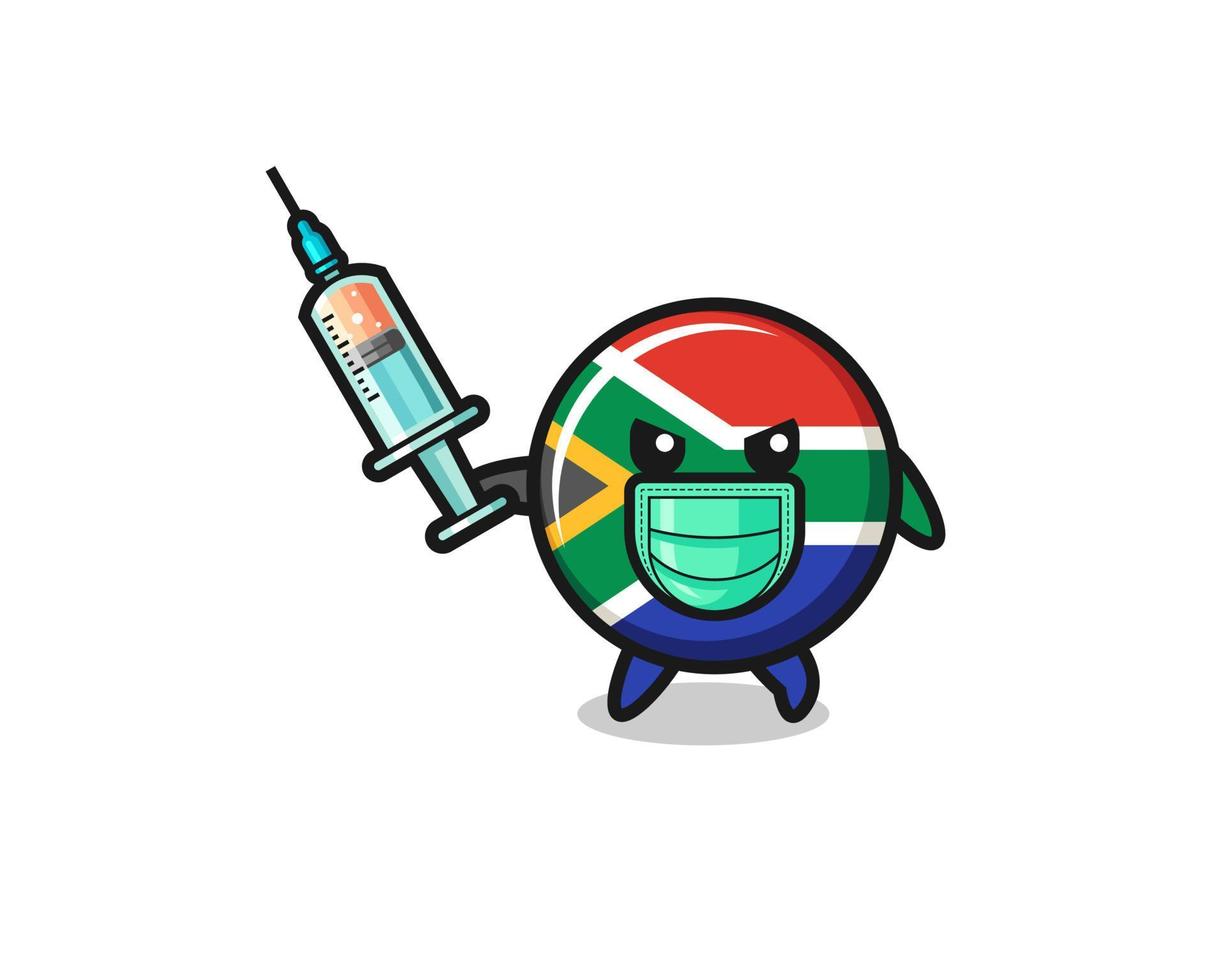 illustration av Sydafrikas flagga för att bekämpa viruset vektor