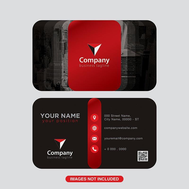 Roter schwarzer moderner Visitenkarte-Entwurf vektor
