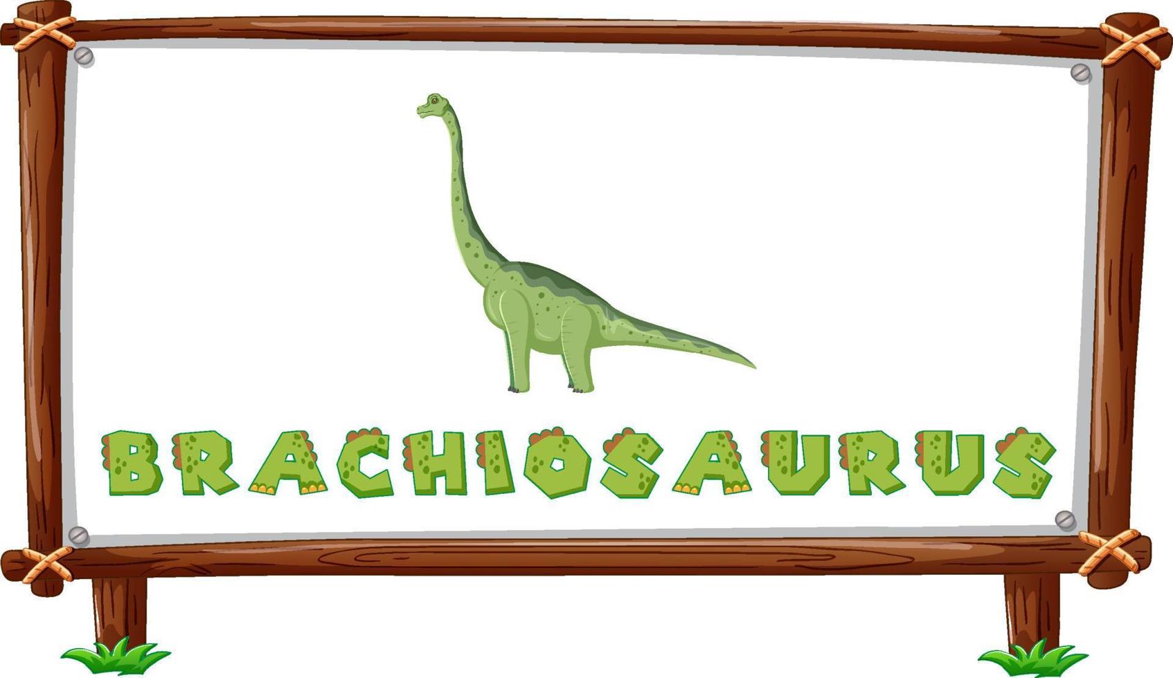 Rahmenvorlage mit Dinosauriern und Text-Brachiosaurus-Design im Inneren vektor