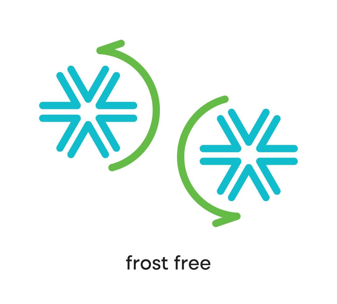 frostfri ikon. denna symbol är symbolen för kylskåp och luftkonditionering. färgglada kylskåp knappikon. redigerbar linje. logotyp, webb och app. vektor