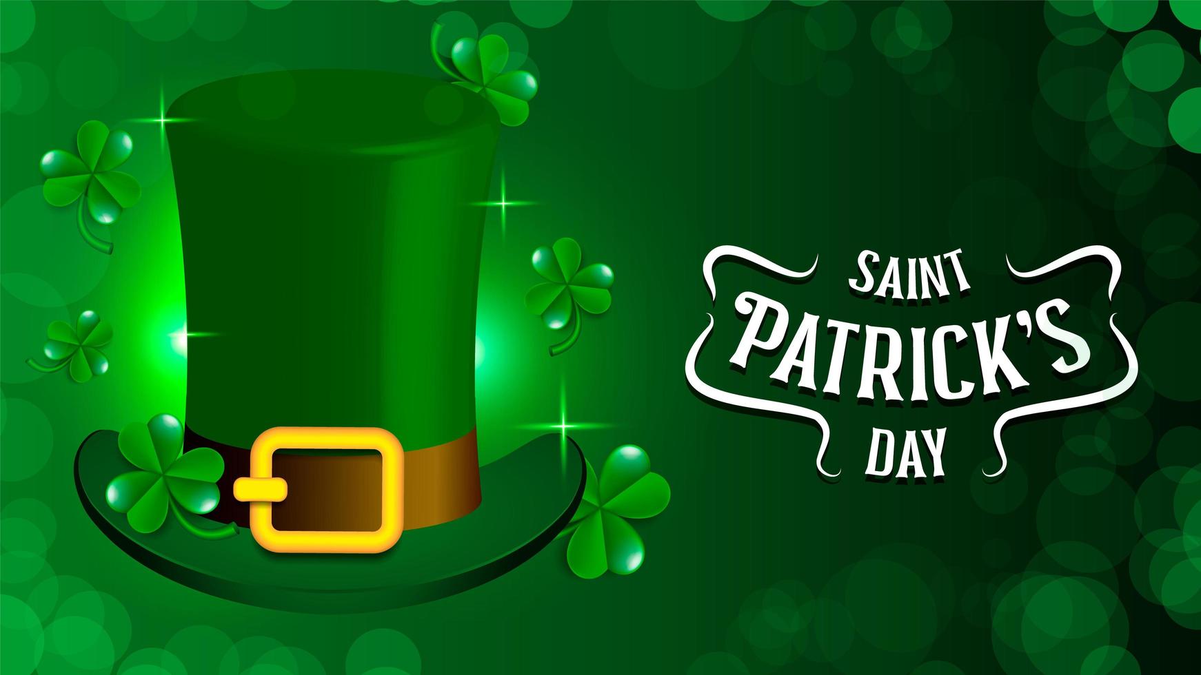 St. Patrick Urlaubsthema Mit Grünem Hut vektor