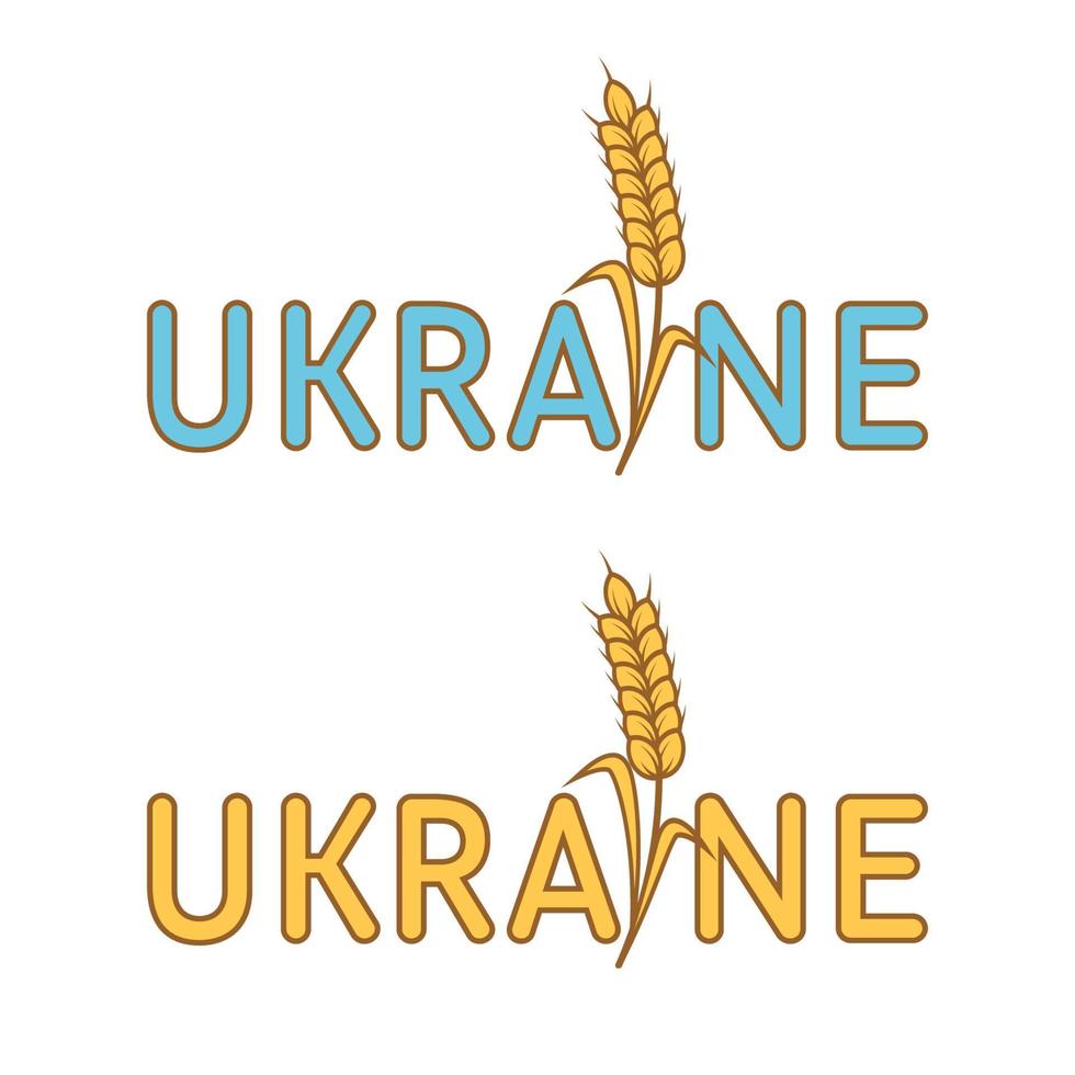 Inschrift Ukraine mit einer Weizenähre vektor