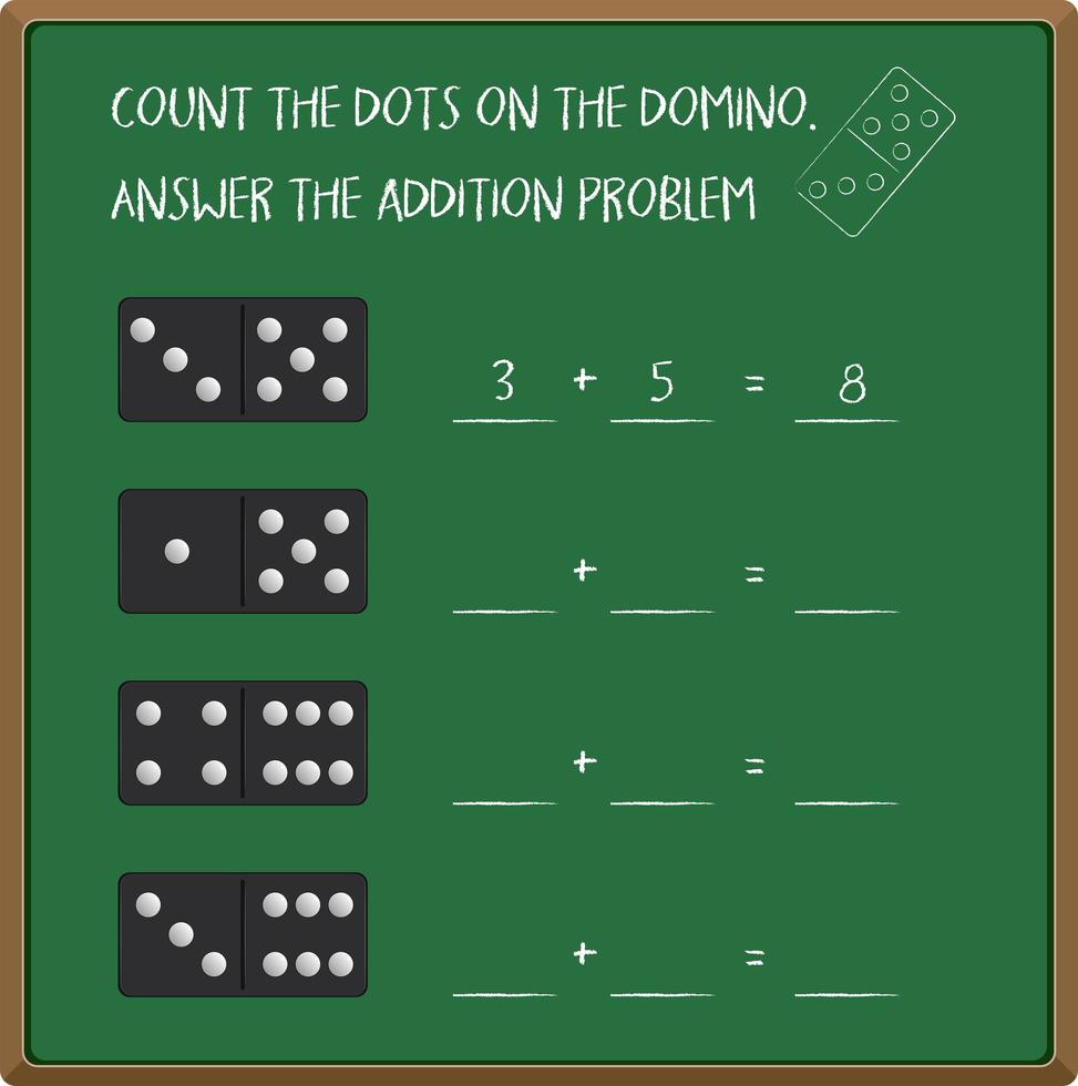 Räkna antal med dominos vektor
