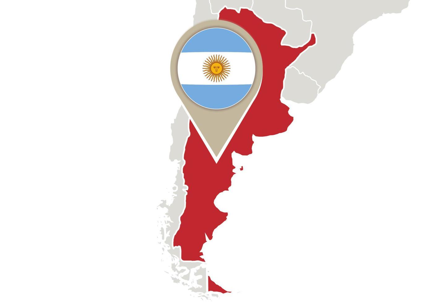 Argentinien auf der Weltkarte vektor