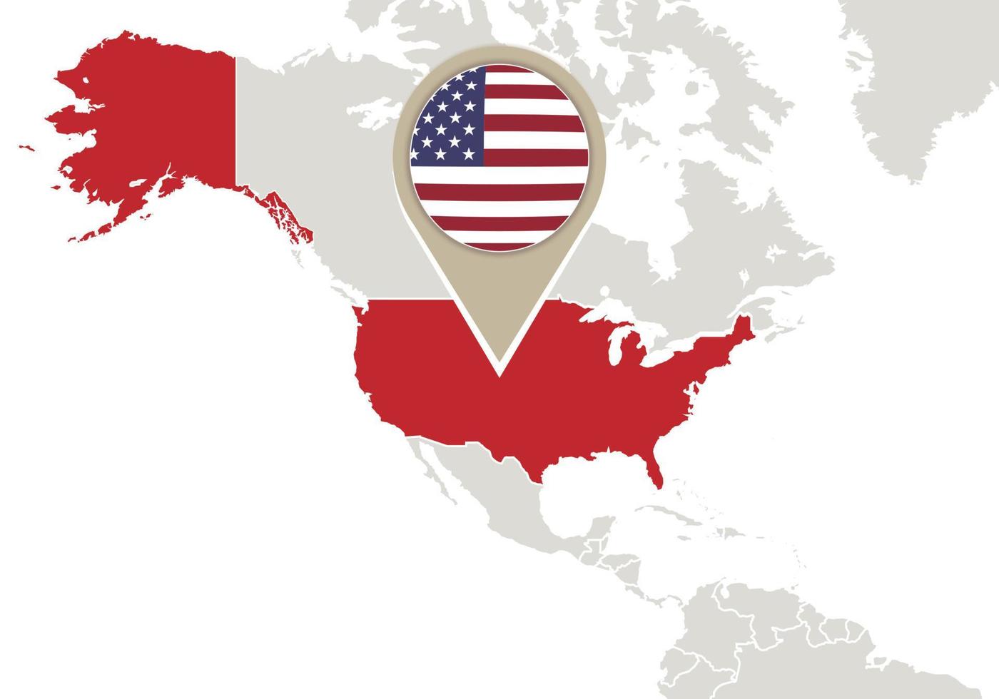 Vereinigten Staaten auf der Weltkarte vektor