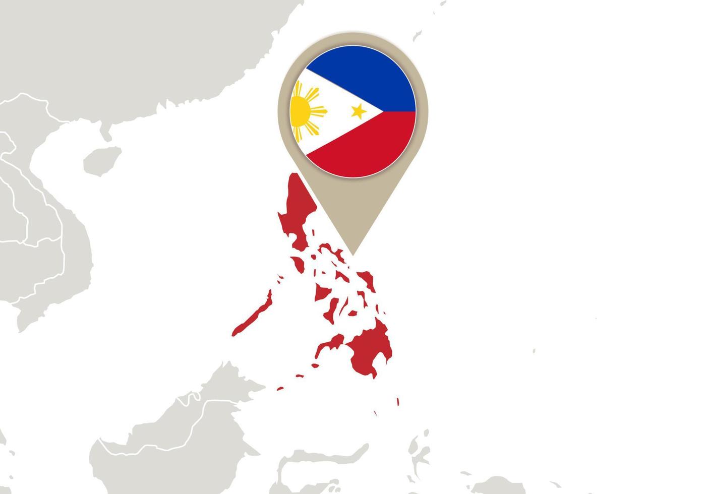 Filippinerna på världskartan vektor