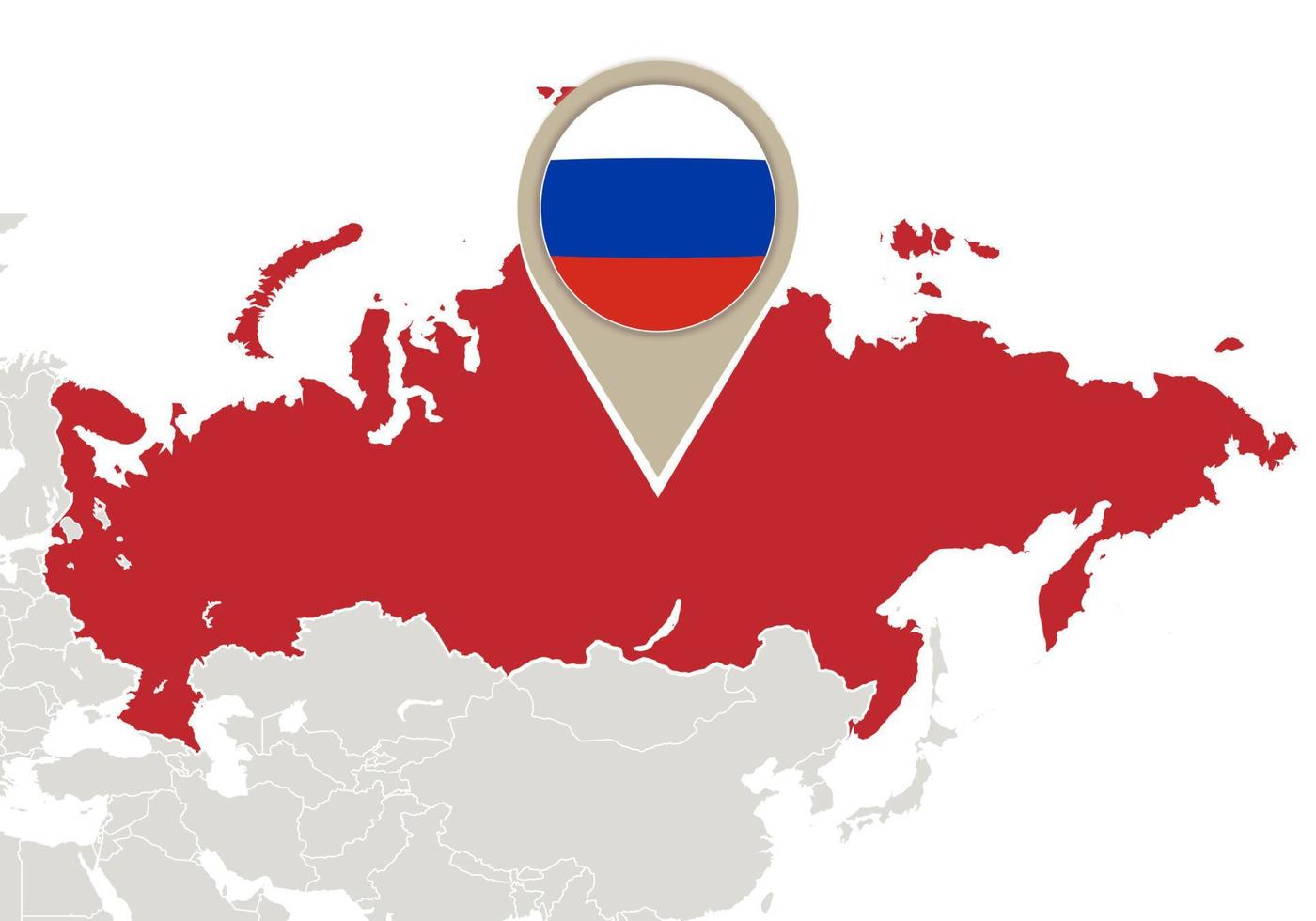 Ryssland på världskartan vektor