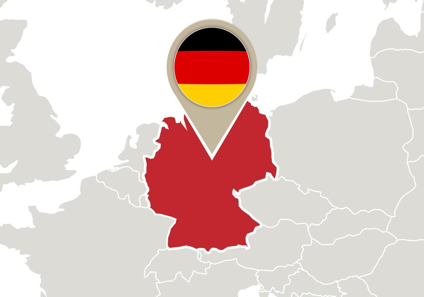 Deutschland auf der Europakarte vektor