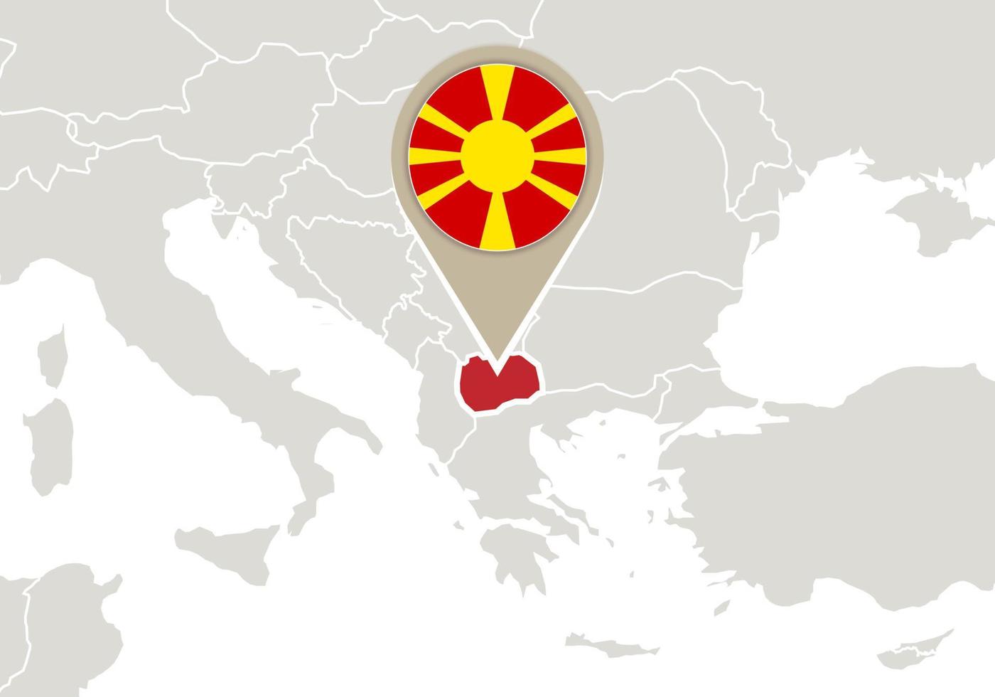 makedonien på Europakarta vektor