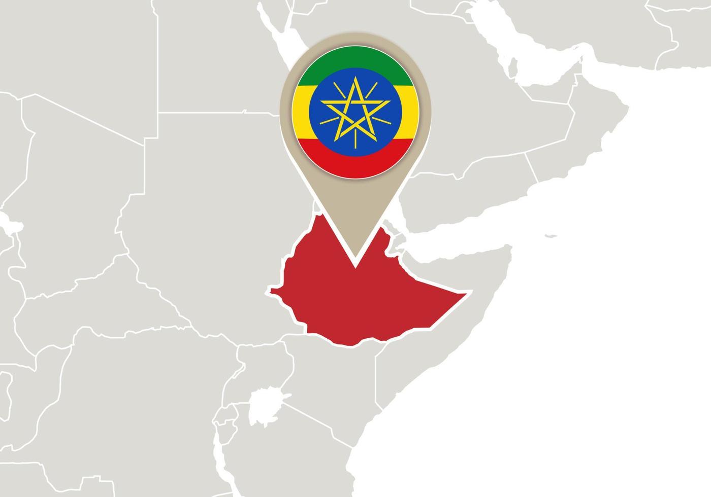Äthiopien auf der Weltkarte vektor