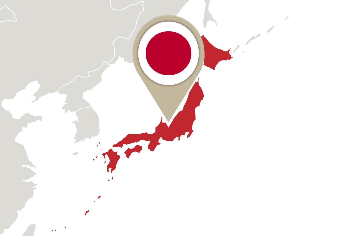 Japan auf der Weltkarte vektor