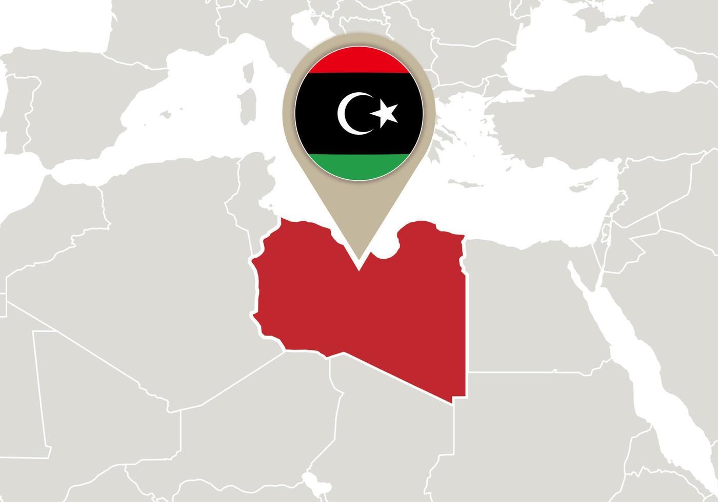 Libyen auf der Weltkarte vektor
