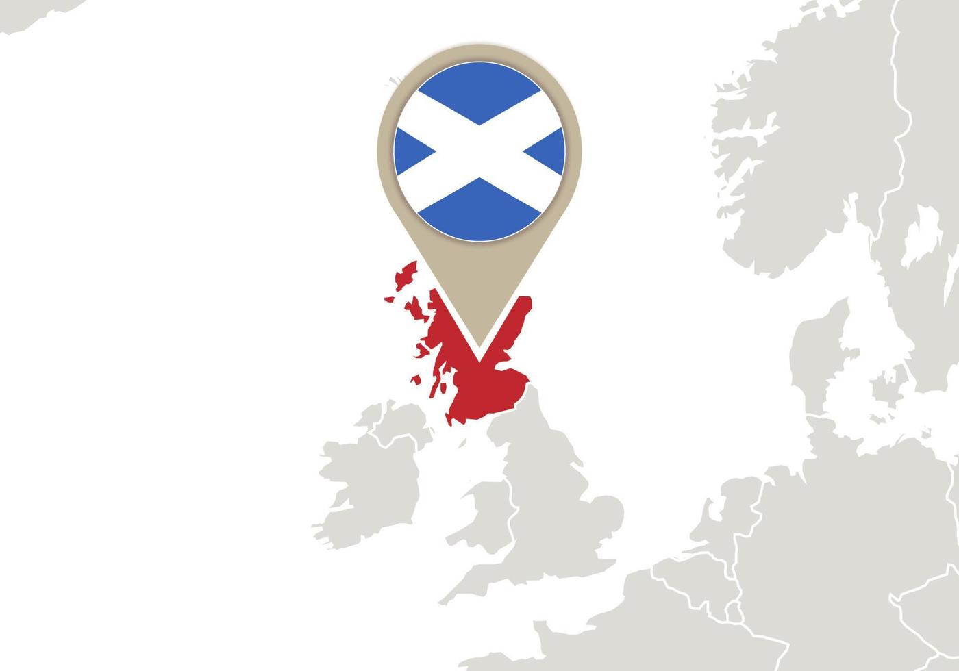 Schottland auf der Europakarte vektor