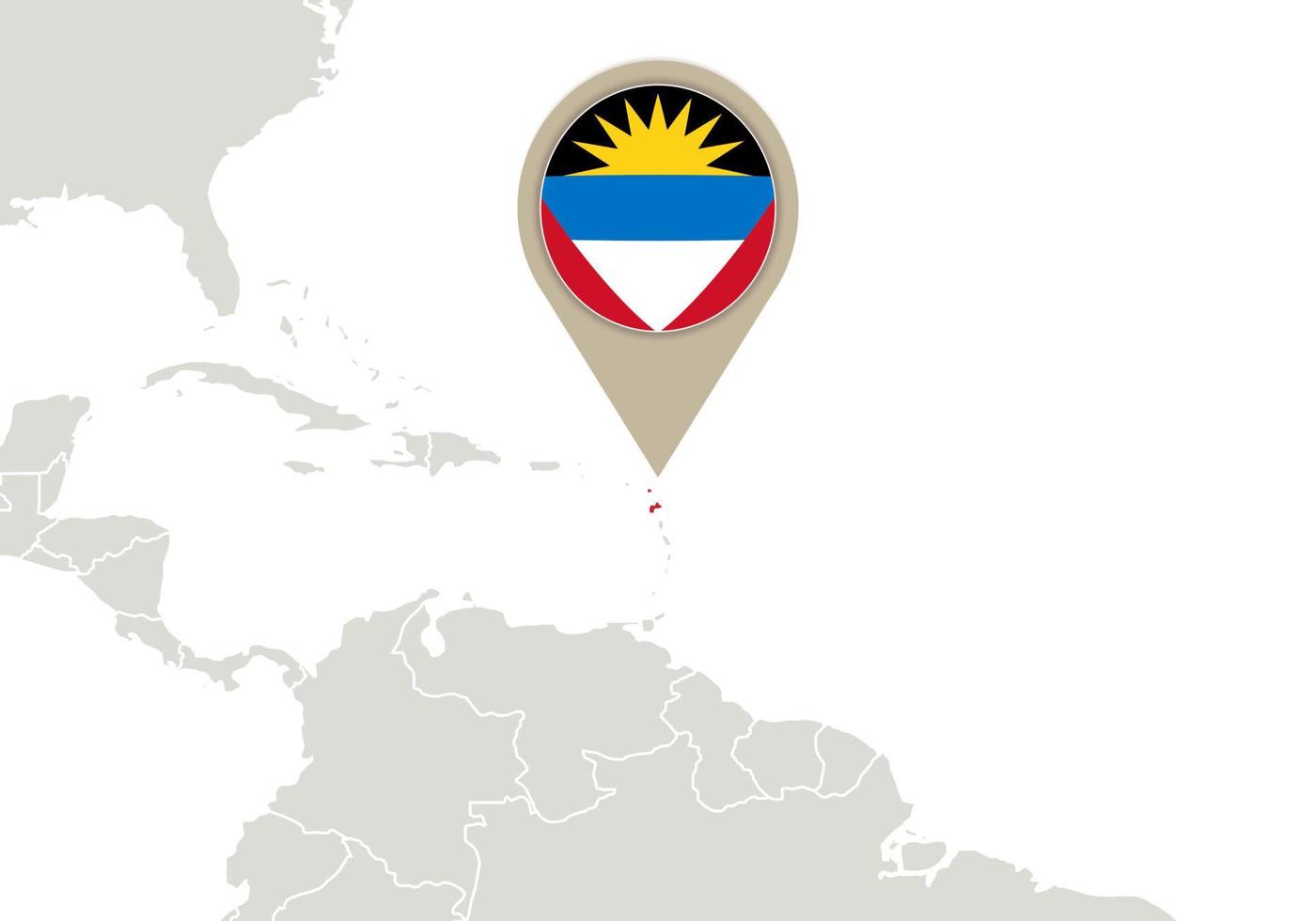 antigua och barbuda på världskartan vektor