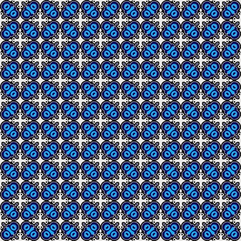 blaue und weiße farbe nahtlose mustertextur und vorlage. mehrfarbig. buntes dekoratives grafikdesign. farbige Mosaikornamente. vektor