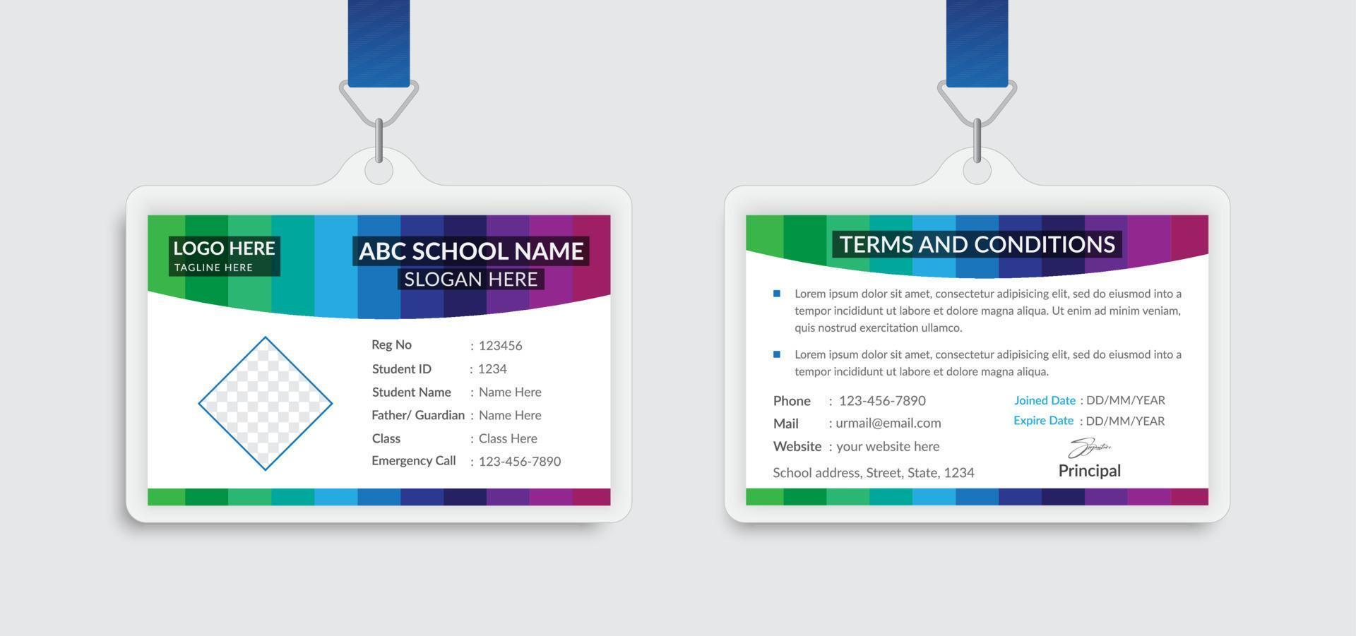 student-id-kort malldesign vektor