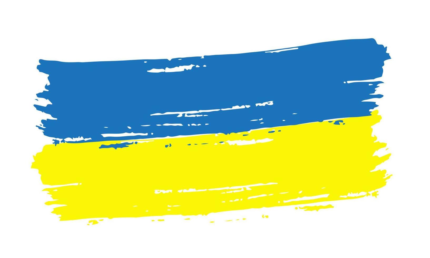 ukrainska flaggan. gul blå handritad penseldrag. bakgrund för text. stöd för Ukraina under kriget 2022. vektorillustration isolerade. vektor