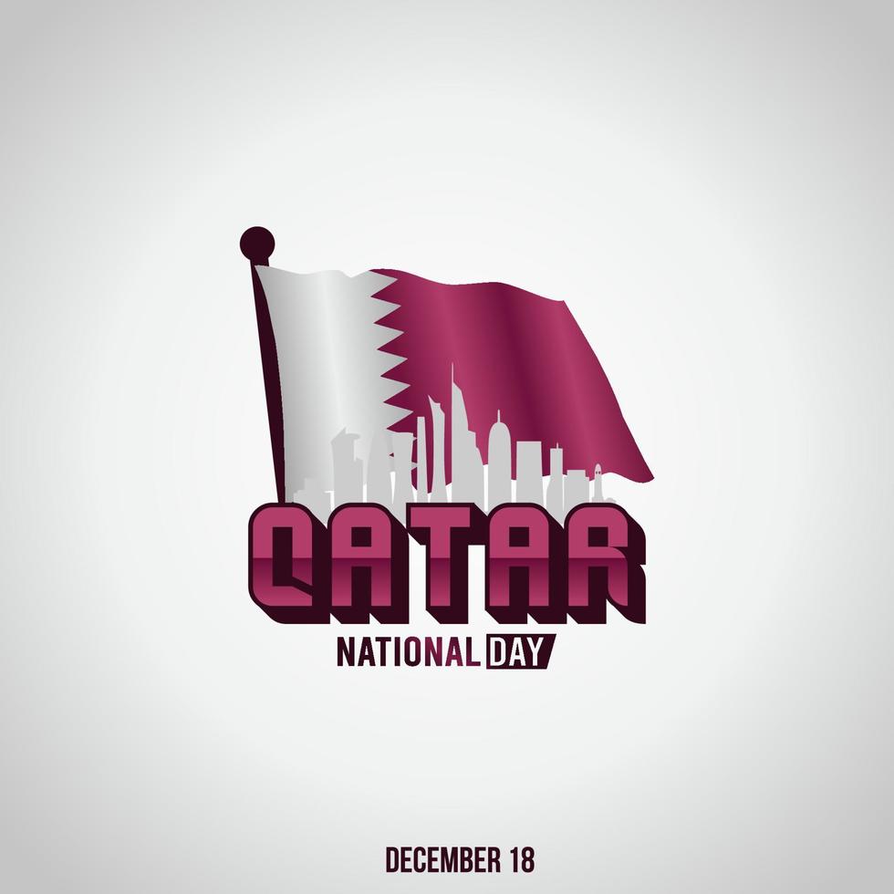 qatar nationaldag vektorillustration. lämplig för gratulationskort affisch och banderoll. vektor