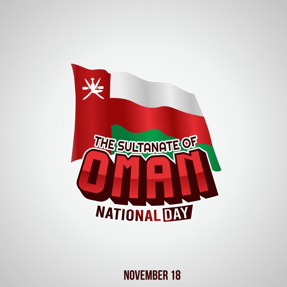 Omans nationaldag vektorillustration. lämplig för gratulationskort affisch och banderoll. vektor