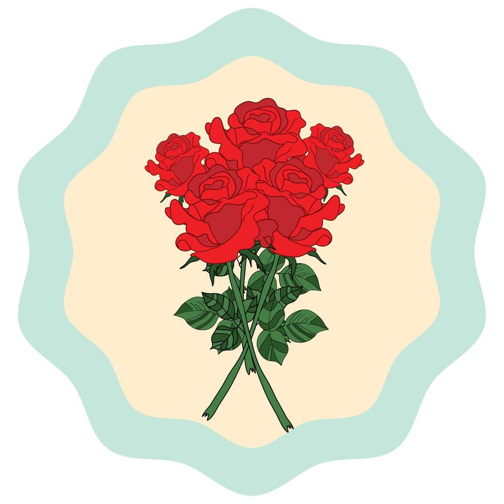 Rosenstrauß. Skizze von Blumen - Vektor