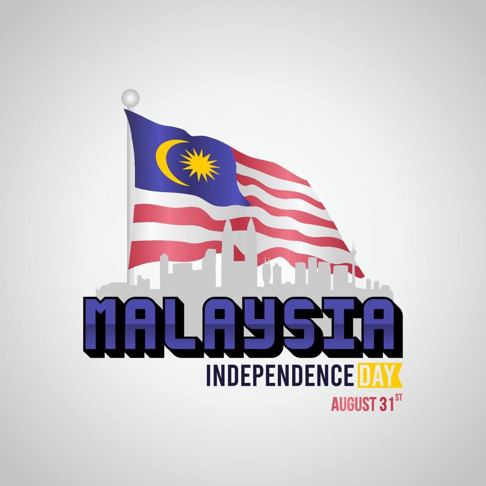 glad malaysia självständighetsdagen vektorillustration. lämplig för gratulationskort affisch och banderoll. vektor