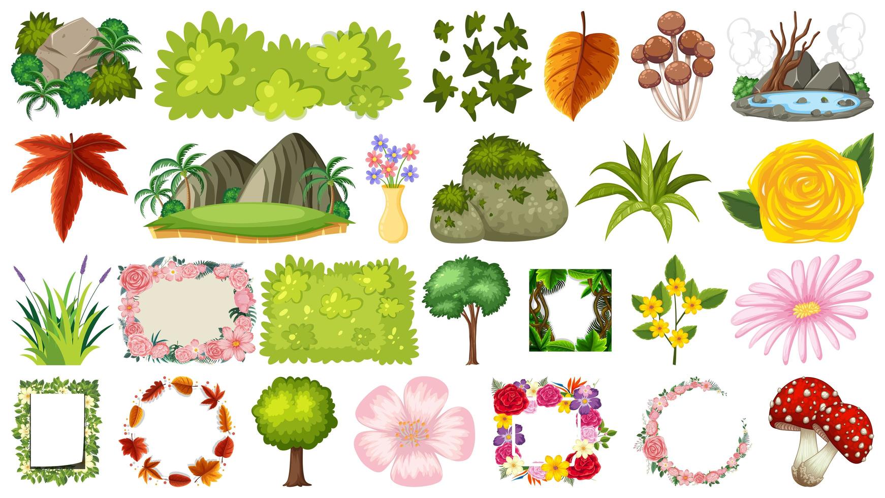 Växter och blommor vektor