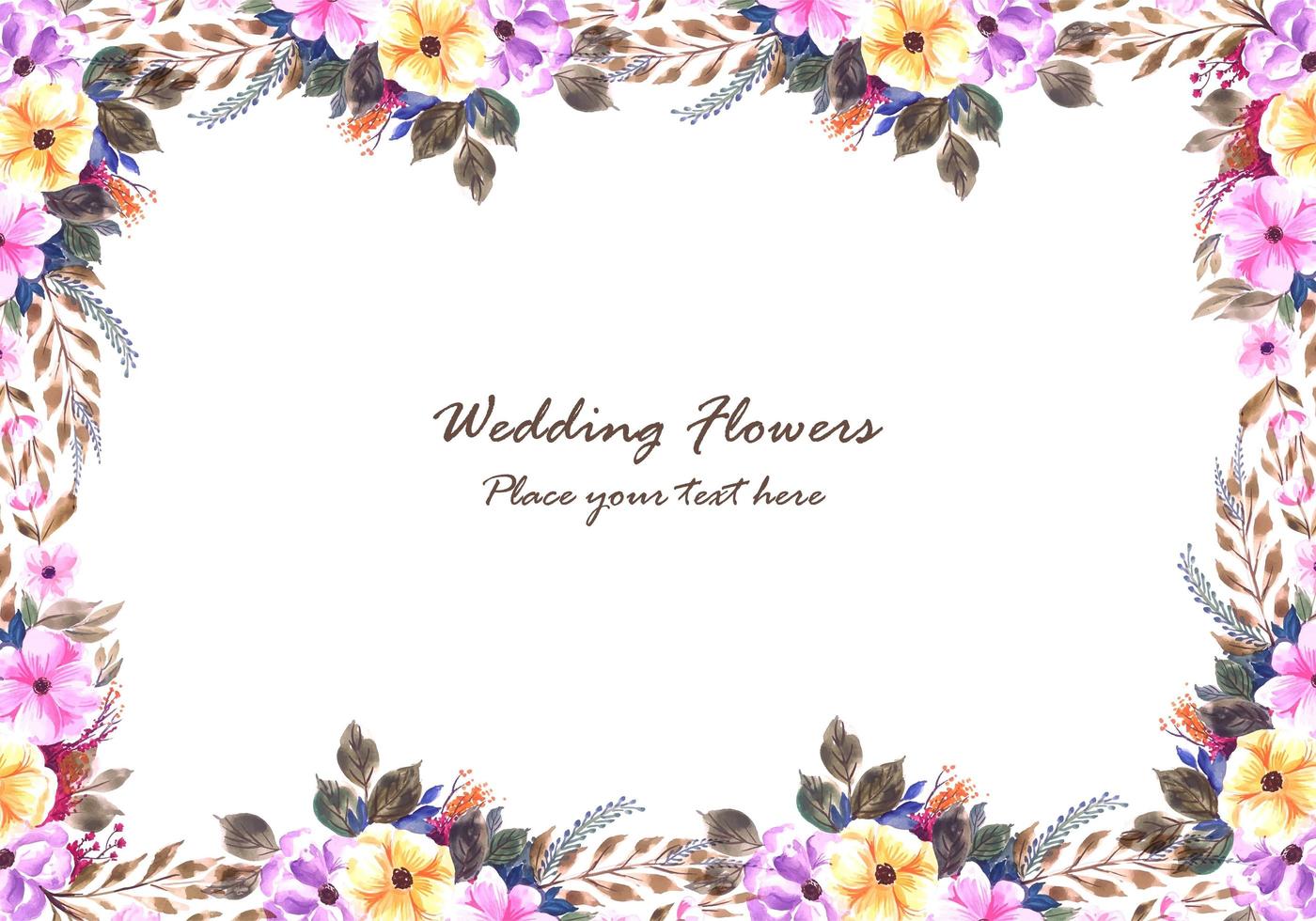Wedding dekorativer Blumenrahmen mit Einladungskartenhintergrund vektor