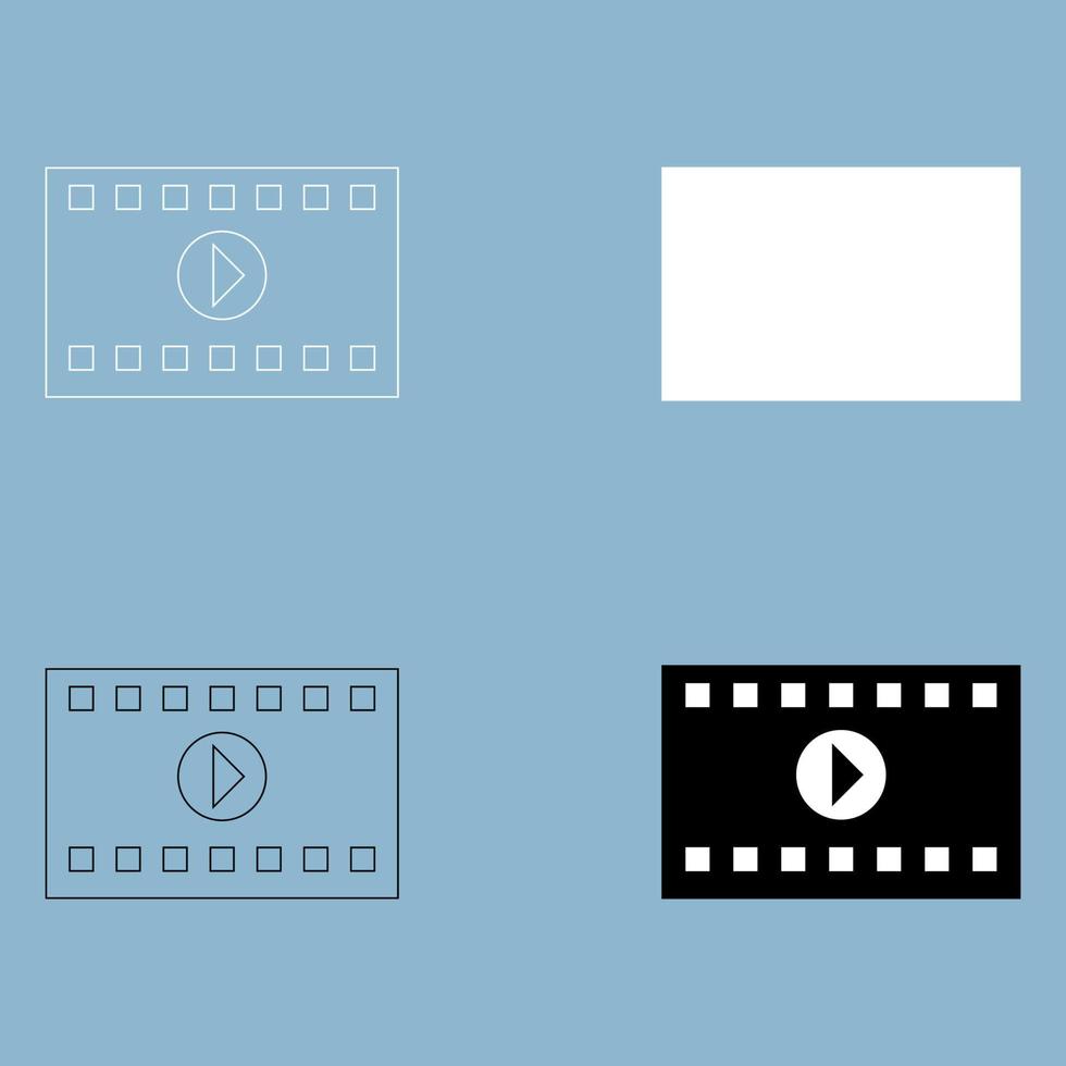 ein Einzelbild aus einem Film das schwarz-weiße Farbsymbol . vektor