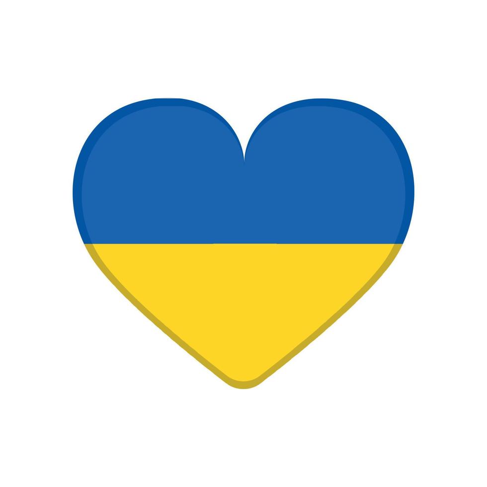 herz gemalt in den farben der flagge des unabhängigen landes ukraine auf weißem hintergrund - vektor