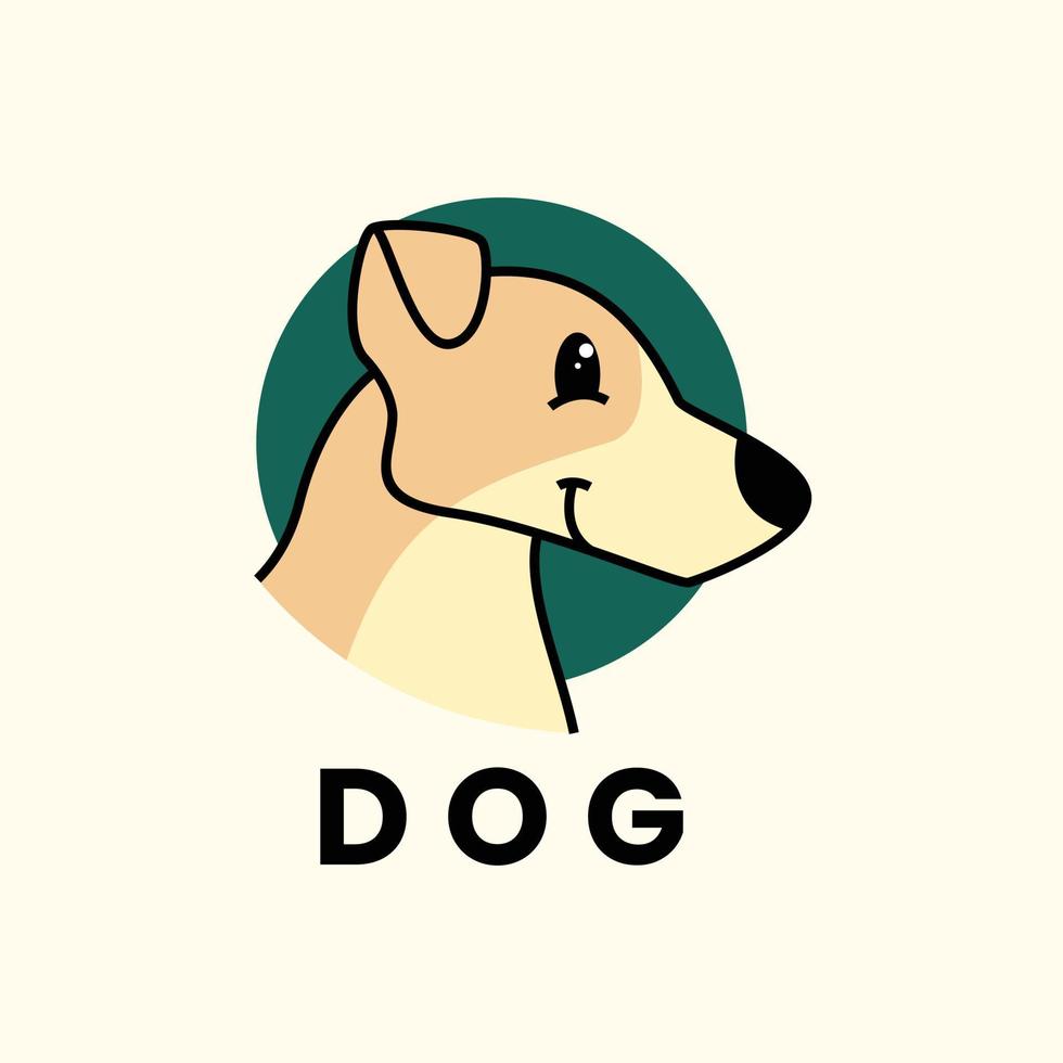 söt tecknad hund logotyp sidovy premium vektor