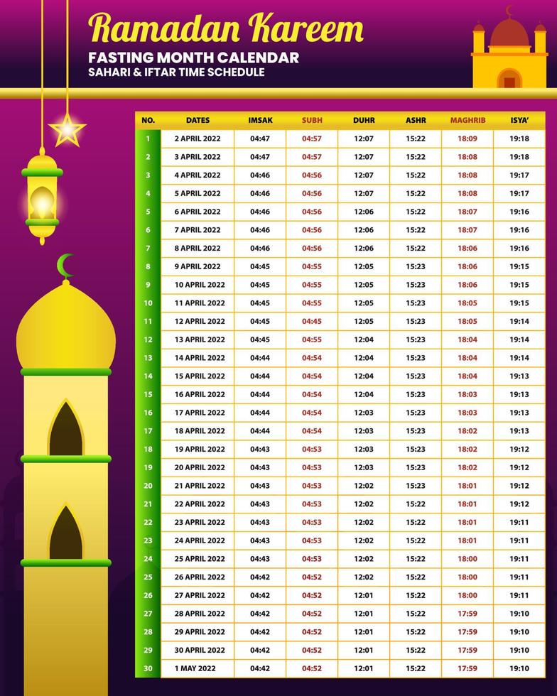 ramadan kareem fastemånadskalender vektor