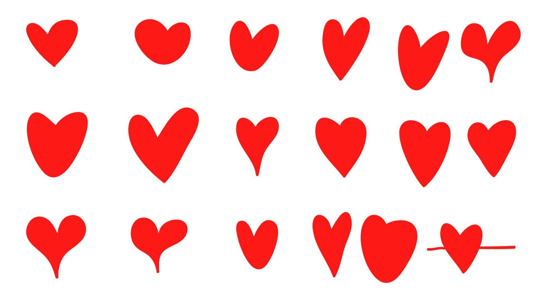 doodle hjärta kärlek illustration samling vektor