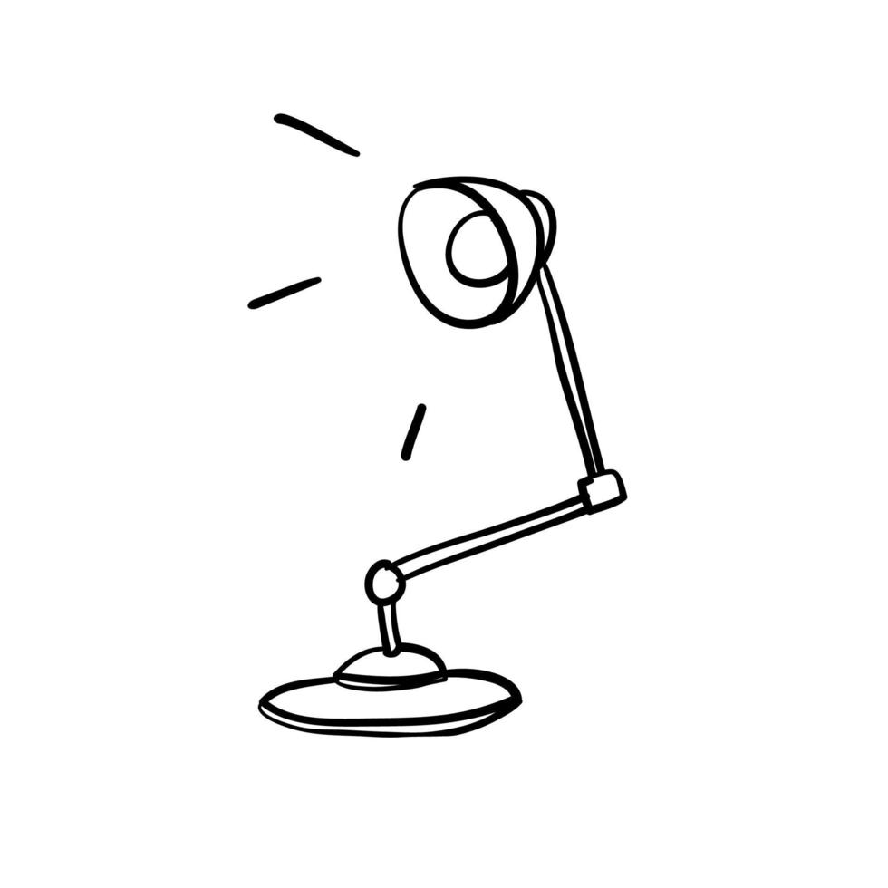 bordskontorslampa med handritad doodle stil vektor
