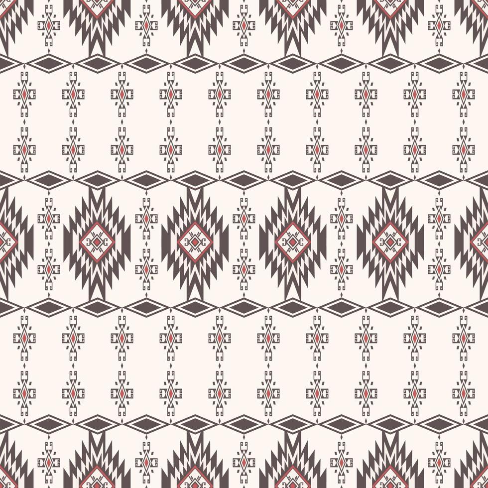 Nahtloser Hintergrund der gebürtigen aztekischen geometrischen Form. ethnisches stammes-rotbraunes farbmusterdesign. Verwendung für Stoffe, Textilien, Innendekorationselemente, Polster, Verpackungen. vektor