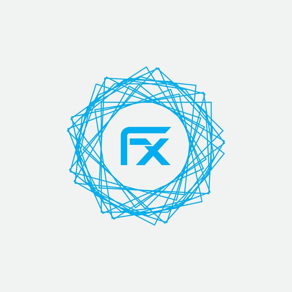 kreatives FX-Brief-Logo-Design vektor