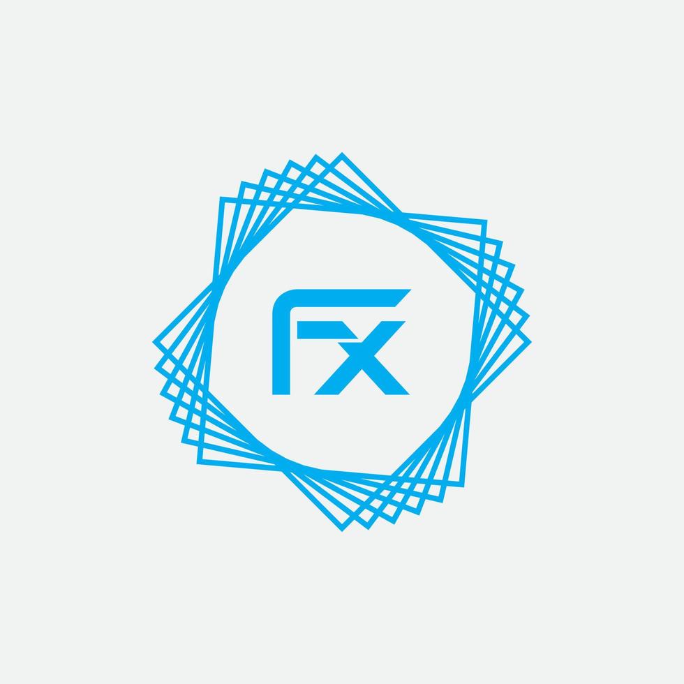 kreatives FX-Brief-Logo-Design vektor