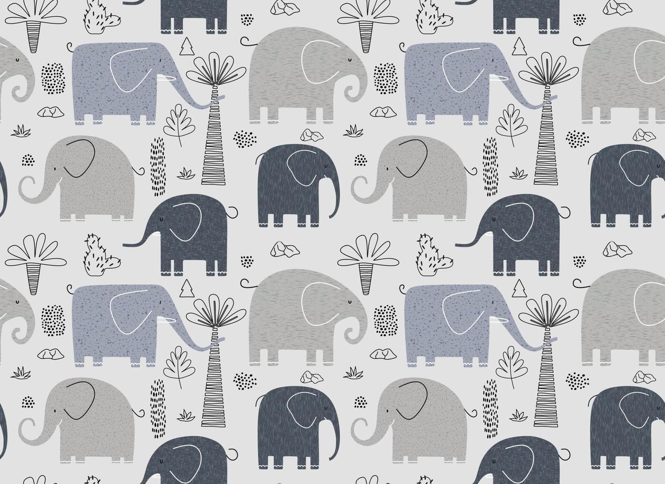 söta elefanter seamless mönster. vektor illustration