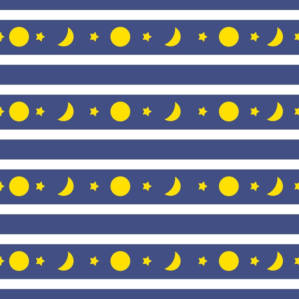 Stern- und Mondmuster, Stoffmuster, Bettwäsche-Set-Muster vektor