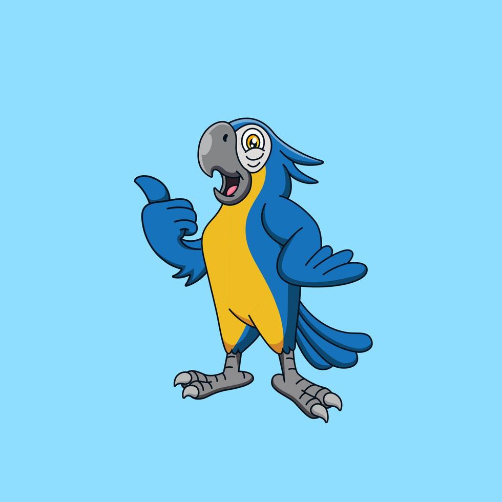 söt papegoja tecknad maskot. vektor illustration